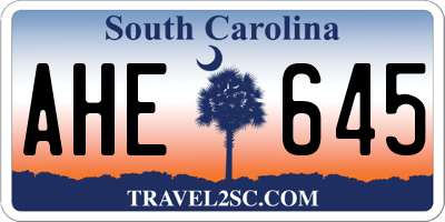 SC license plate AHE645