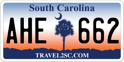 SC license plate AHE662