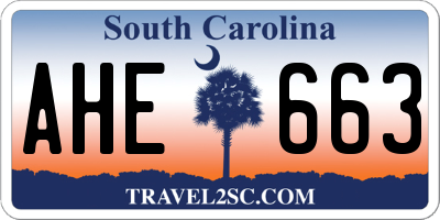 SC license plate AHE663