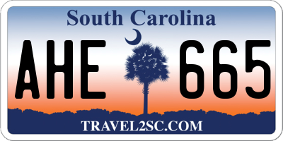 SC license plate AHE665