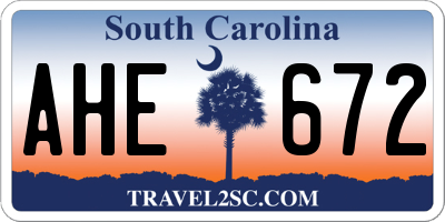SC license plate AHE672