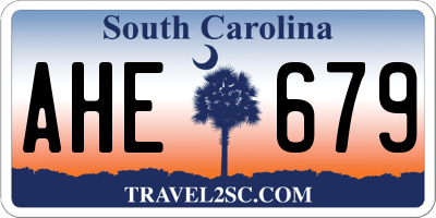 SC license plate AHE679