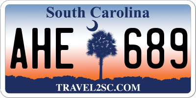 SC license plate AHE689