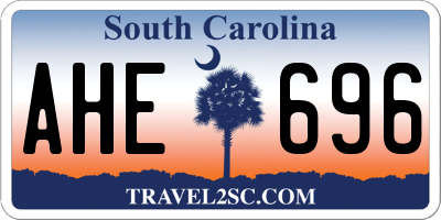 SC license plate AHE696