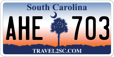 SC license plate AHE703