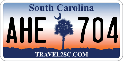 SC license plate AHE704
