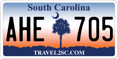 SC license plate AHE705