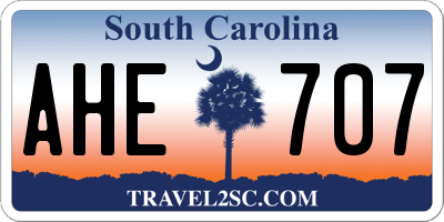 SC license plate AHE707