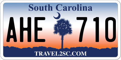 SC license plate AHE710