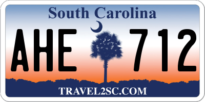 SC license plate AHE712