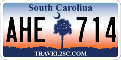 SC license plate AHE714