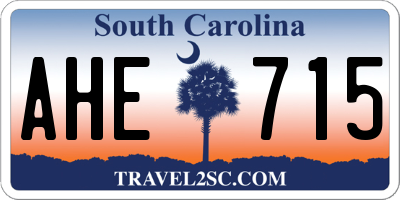 SC license plate AHE715