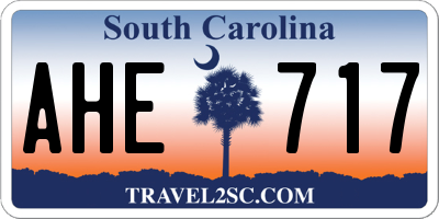 SC license plate AHE717