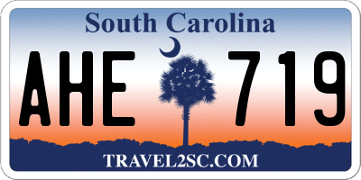 SC license plate AHE719