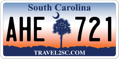 SC license plate AHE721