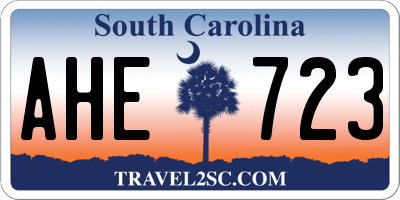 SC license plate AHE723