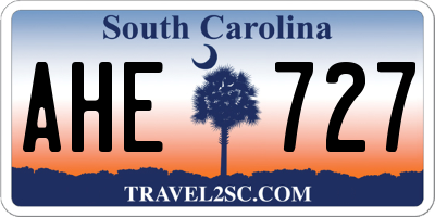 SC license plate AHE727