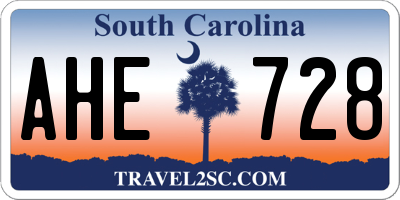 SC license plate AHE728