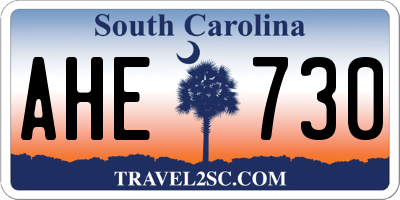 SC license plate AHE730