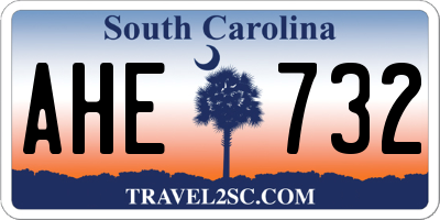 SC license plate AHE732