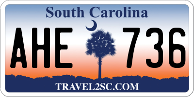 SC license plate AHE736