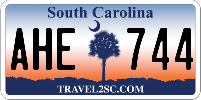 SC license plate AHE744