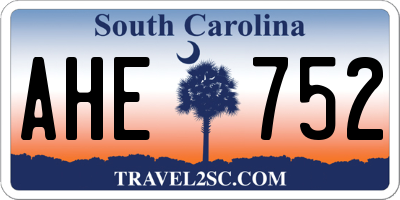 SC license plate AHE752