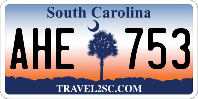 SC license plate AHE753