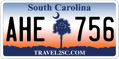 SC license plate AHE756
