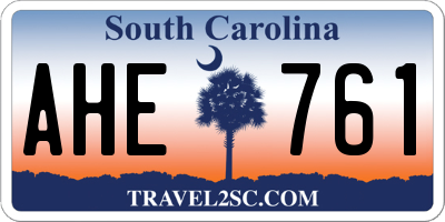SC license plate AHE761