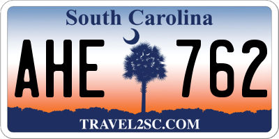 SC license plate AHE762