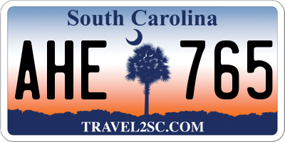 SC license plate AHE765