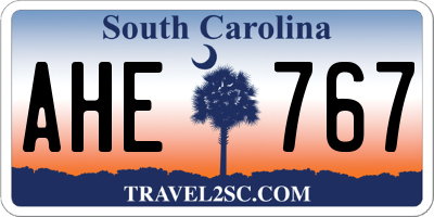 SC license plate AHE767