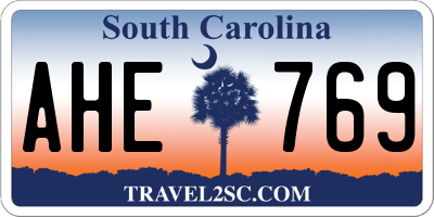 SC license plate AHE769