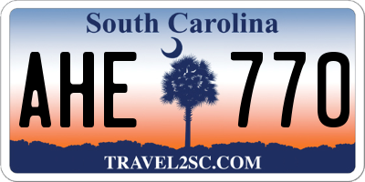 SC license plate AHE770