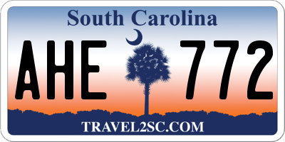 SC license plate AHE772