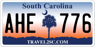 SC license plate AHE776