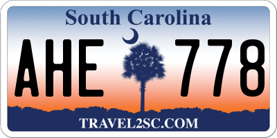SC license plate AHE778