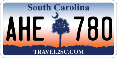 SC license plate AHE780