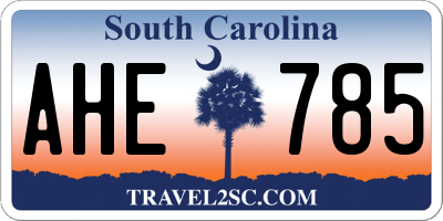 SC license plate AHE785
