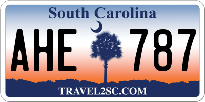 SC license plate AHE787