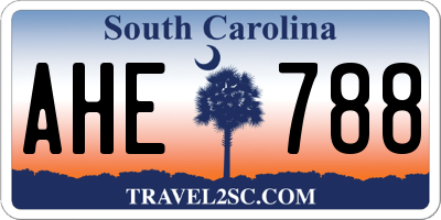 SC license plate AHE788