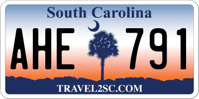 SC license plate AHE791