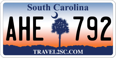 SC license plate AHE792