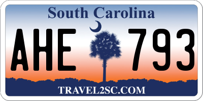 SC license plate AHE793