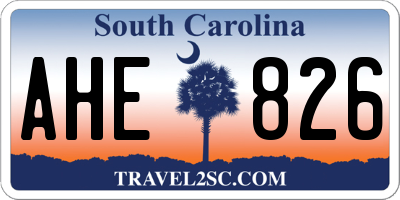 SC license plate AHE826