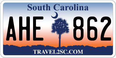 SC license plate AHE862