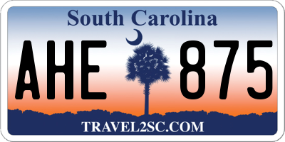 SC license plate AHE875
