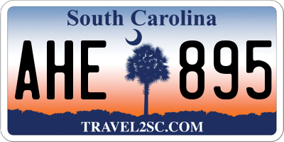 SC license plate AHE895