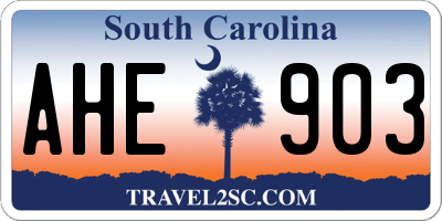 SC license plate AHE903